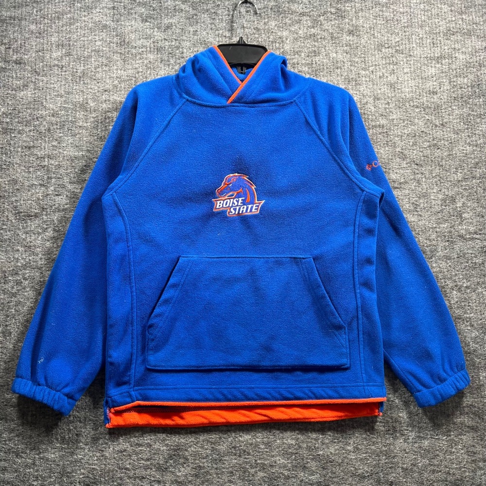 Columbia Boise State Broncos Youth Medium Blue Orange Fleece Hoodie